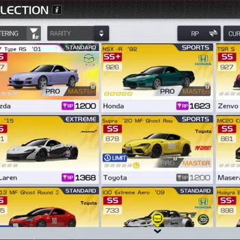 Racing Master Accounts SEA |Lvl 35|2 PL Cars ( Mazda RX-7 Type RS ) + 54 Etc Cars ( NSX -R Ecu 5, Mclaren P1 Ecu 1 )|263K