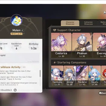 Honkai Star Rail Accounts Others ASIA TL70|48 Gold Tix|Castorice|Phainon|Evernight|Yao Guang|Sunday|The