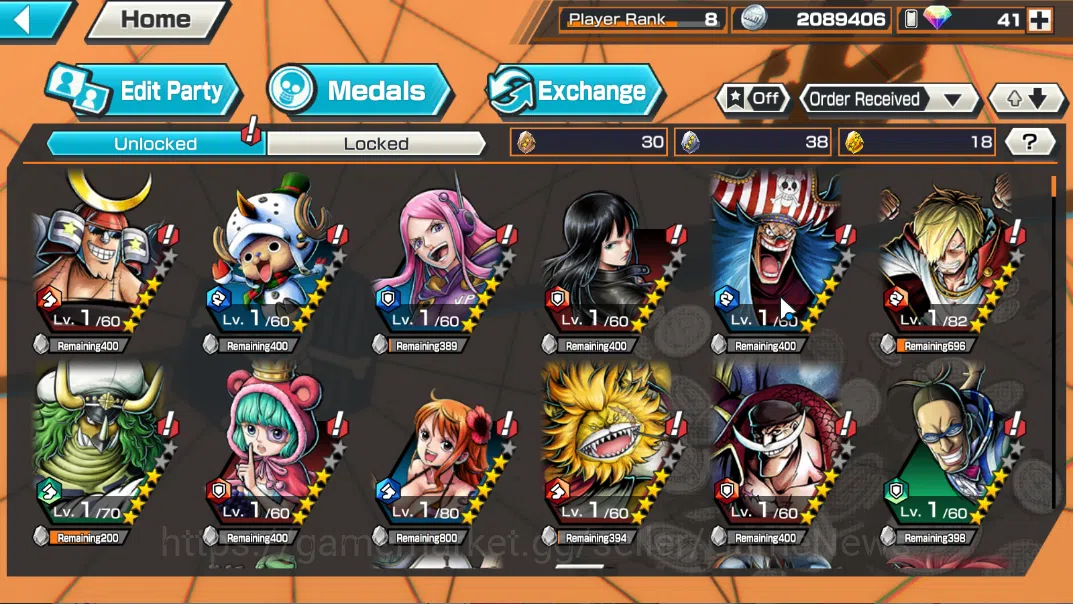 One Piece Bounty Rush Accounts Global|3EX|T5Emperor Teach,Great Pirate Newgate,Fi image 5