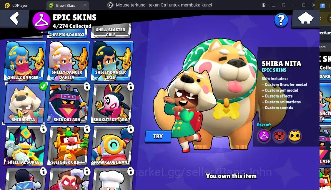 Brawl Stars Accounts Trophy 2127|2 Max Hc Lv.11(Edgar,Mortis)|24 Brawler|1 Hc(Edgar),1 Mythic,4 Epic|11303 12