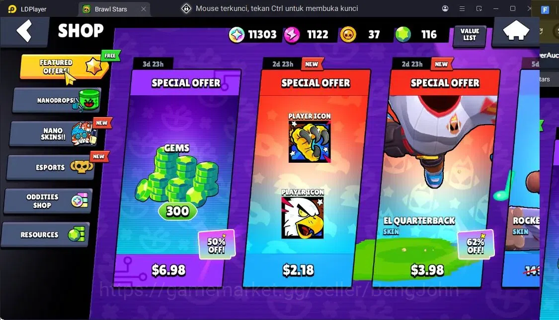 Brawl Stars Accounts Trophy 2127|2 Max Hc Lv.11(Edgar,Mortis)|24 Brawler|1 Hc(Edgar),1 Mythic,4 Epic|11303 4