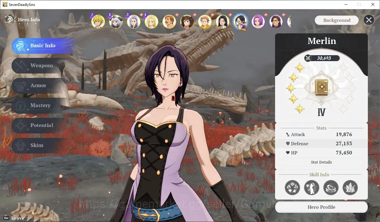 The Seven Deadly Sins: Origin Accounts SEA |Lv 45|9 SSR|Meliodas P7,Escanor P5,Merlin P5, image 10