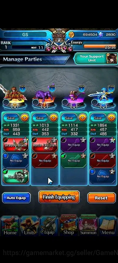 Grand Summoners Accounts Global|Rank 1|2830 cc Ready Gacha|3 Ascend| Summer image 3