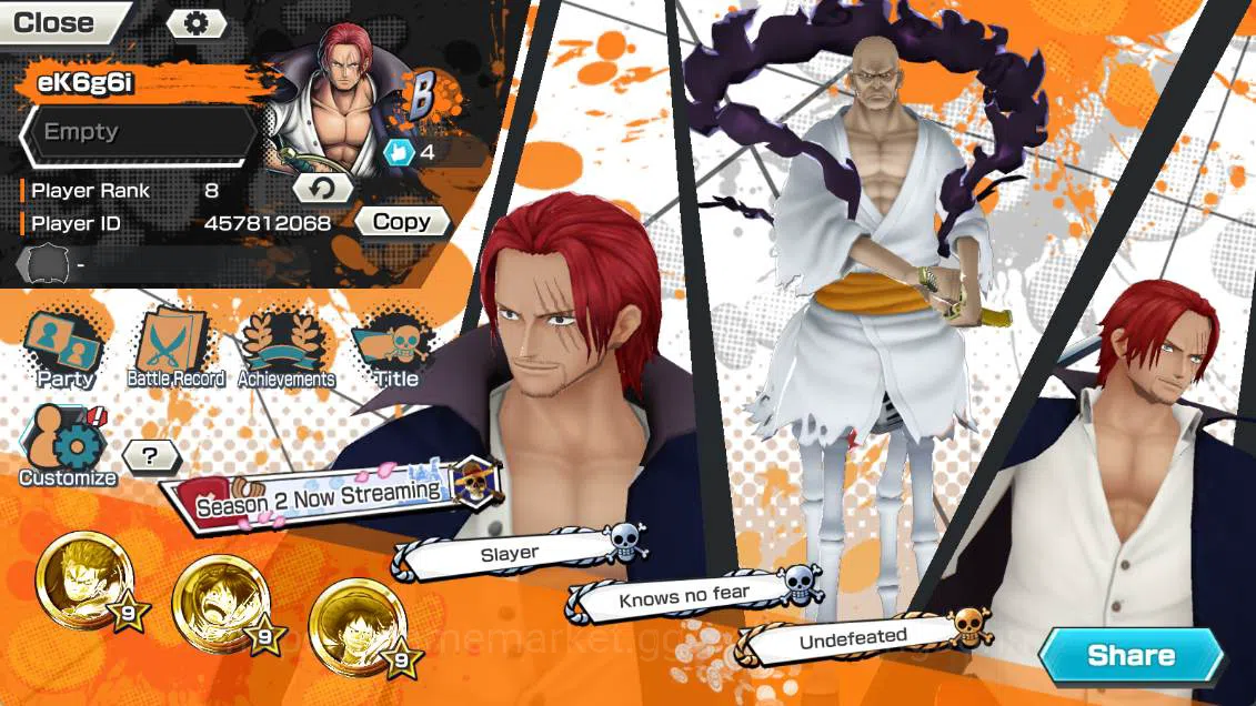 One Piece Bounty Rush Others GLOBAL | EX3| DD shanks, St ethanbaron, FR shanks, image 1