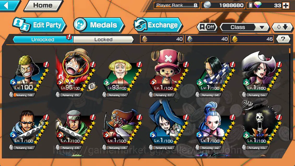 One Piece Bounty Rush Accounts Others GLOBAL | EX3| DD shanks, St ethanbaron, FR shanks, more detail check SS OPBR253B 2