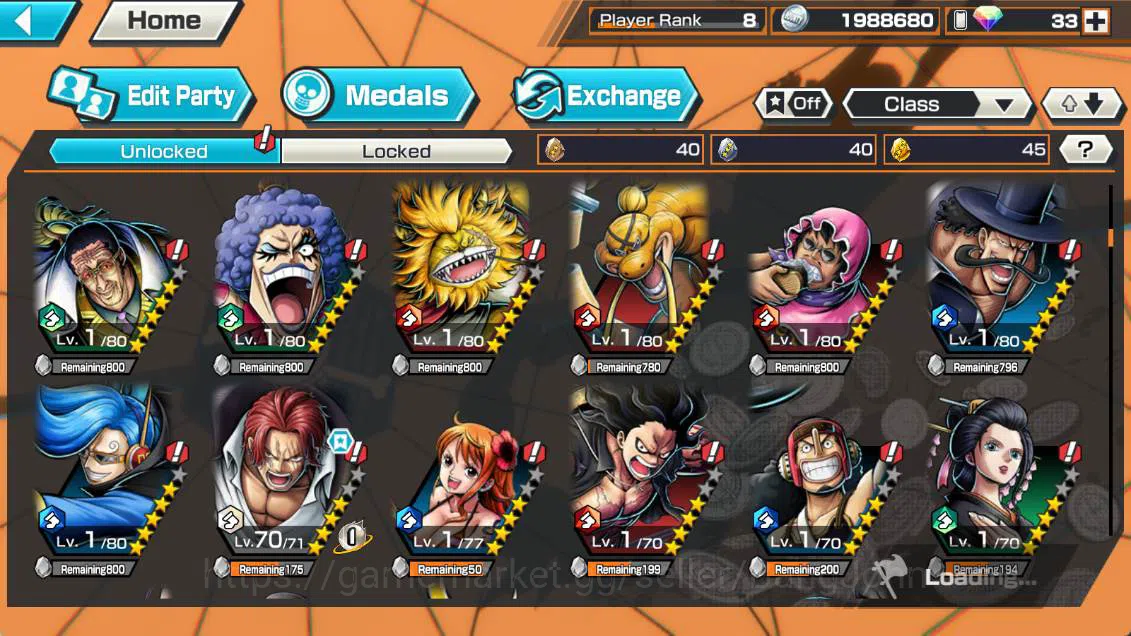 One Piece Bounty Rush Accounts Others GLOBAL | EX3| DD shanks, St ethanbaron, FR shanks, more detail check SS OPBR253B 9