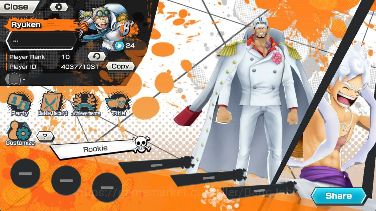One Piece Bounty Rush Others GLOBAL | EX2 | 4 emperor Luffy, Oden, Shark Serapi image 1