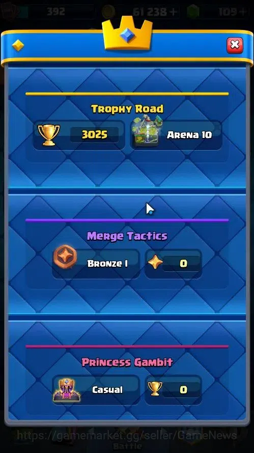 Clash Royale Accounts Lv 392|KTL 9|Trophy 3025|Card 50/121|Limited Skin| image 3