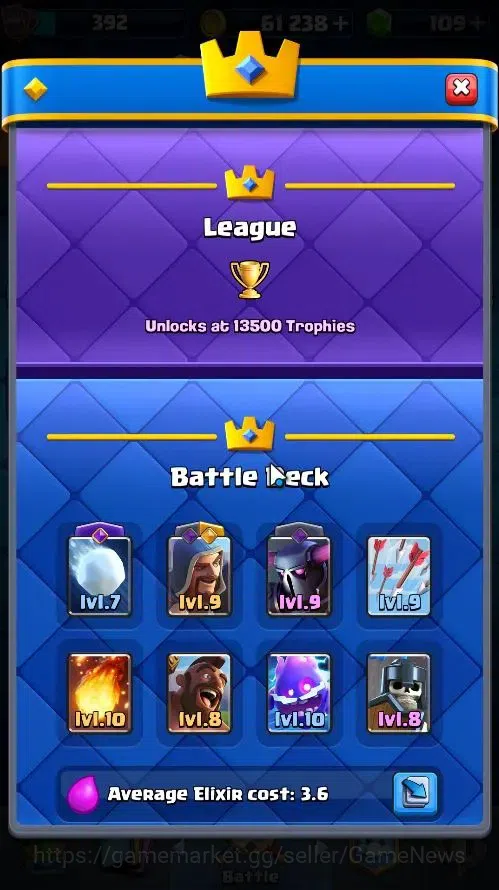 Clash Royale Accounts Lv 392|KTL 9|Trophy 3025|Card 50/121|Limited Skin| image 5