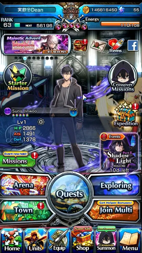 Grand Summoners Accounts End-Game Global|Rank 63|10 Ascend 7 TW|(Igris,Cha Hae-In,Simon E)+TW S Miyu,Chloe,HS Priscilla,V 1