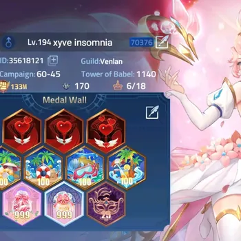 Mobile Legends: Adventure Accounts Global|Lv.194|113m Power|Camp 60-45|Vip 10|208 Hero|27 Awaken|6 UR|2 Epic & 26 Elite