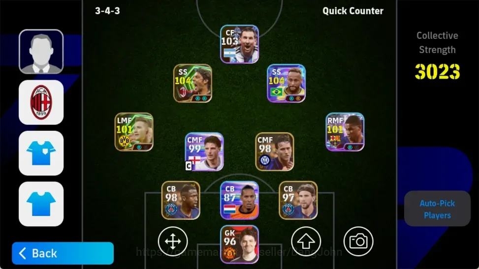 eFootball Accounts Legends & Iconic Players Android|PW3023|Epic MarcoReus RuiCosta,Showtime MarcusRashford LionelMessi 1