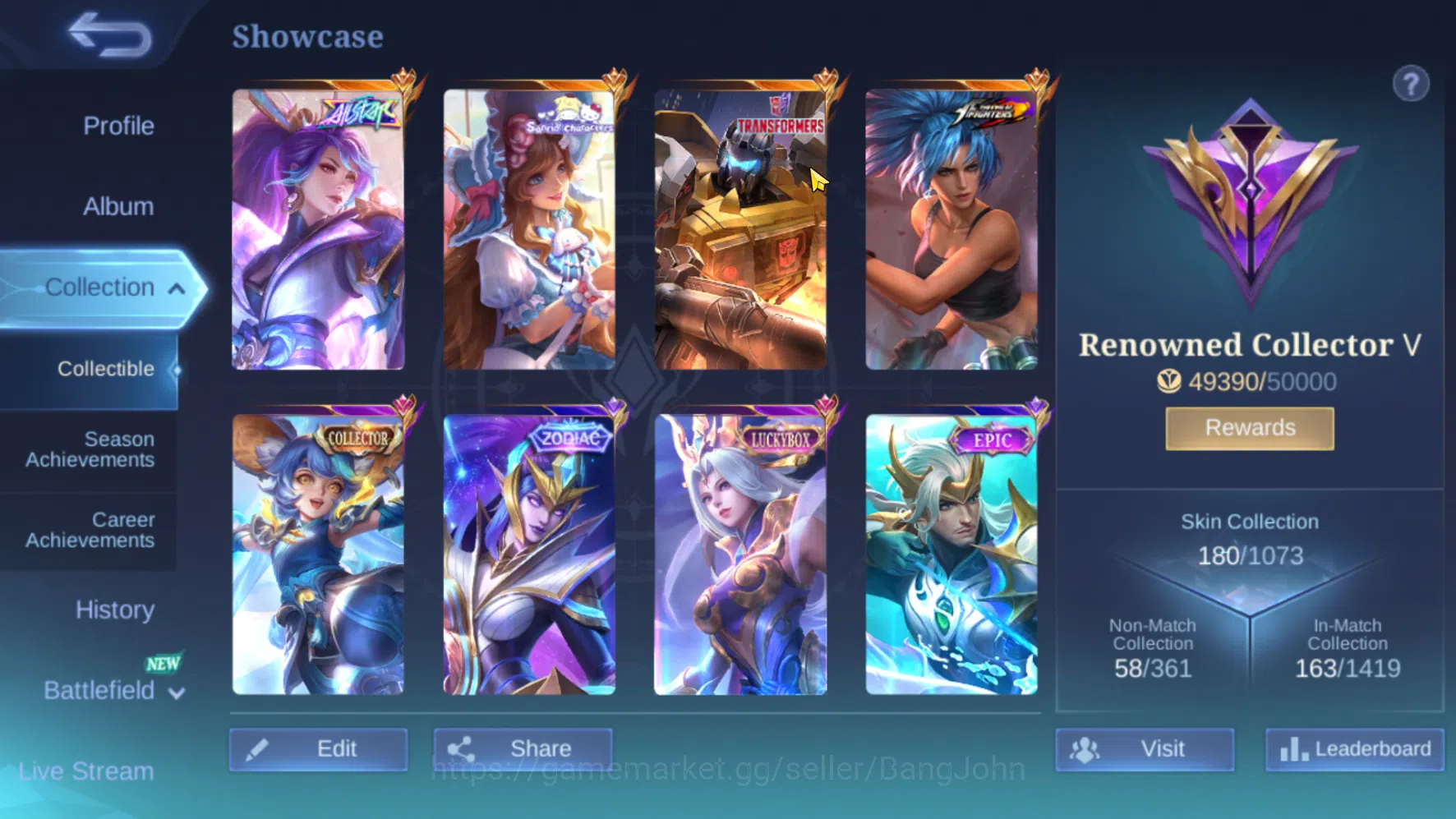Mobile Legends: Bang Bang Accounts Hero 60 | Skin 180 | Emblem All Max | AllStar Hana image 2