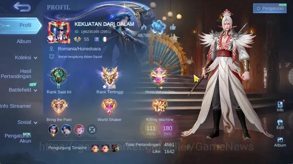 Mobile Legends: Bang Bang Accounts Hero 111|Skin 180|High Immo 106|Kungfu Panda Ling, image 2