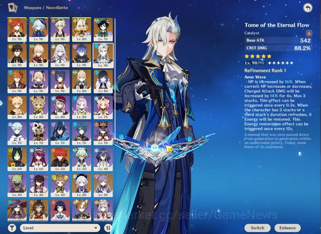 Genshin Impact Accounts ASIA|AR 57|10 Limited +6(*5Wep)|(Neuvilette,Zhongl image 4