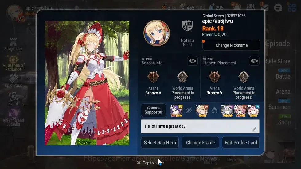 Epic Seven Accounts GLOBAL Unverif|New Era|3 ML(BW ISeria,BM Haste,Abt image 2
