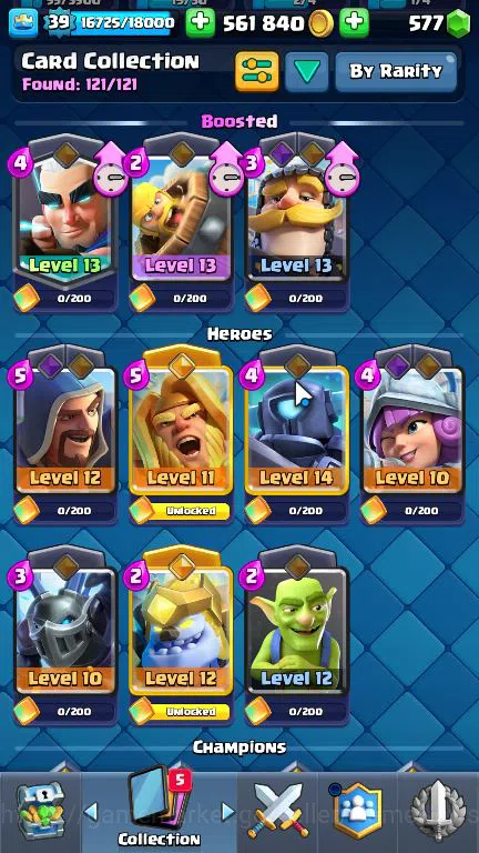 Lv 39|Trophy 8156|KTL 13|Limited Skin|Total Card 121| 2 HERO,9 EVO,8 Camps 21 Legend 33 Epic 30 Rare 29 Common|TakeEmail(CR1633) Clash Royale Starter Lv 39|Trophy 8156|KTL 13|Limited Skin|Total Card 1 image 1