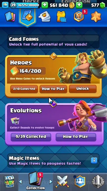 Clash Royale Accounts Starter Lv 39|Trophy 8156|KTL 13|Limited Skin|Total Card 121| 2 HERO,9 EVO,8 Camps 21 Legend 33 Epic 2