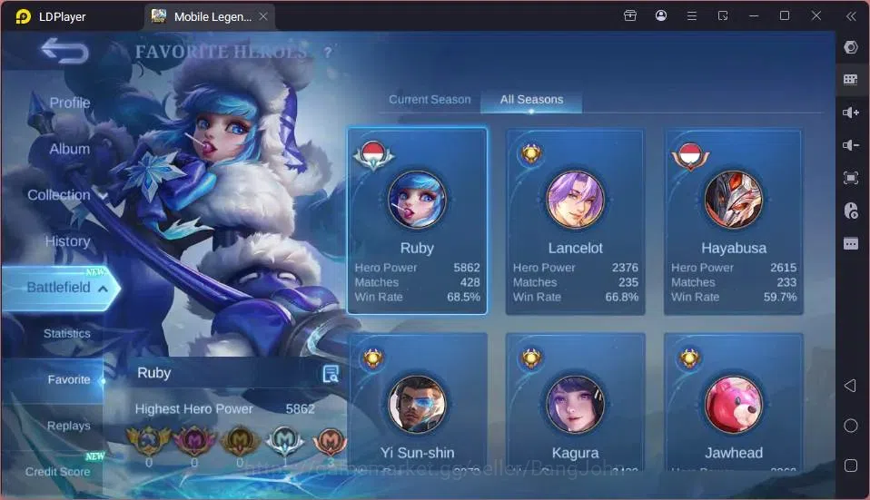 Mobile Legends: Bang Bang Accounts GLOBAL Hero 132 Skin 442|Mega Collector|3 Legend[A image 4