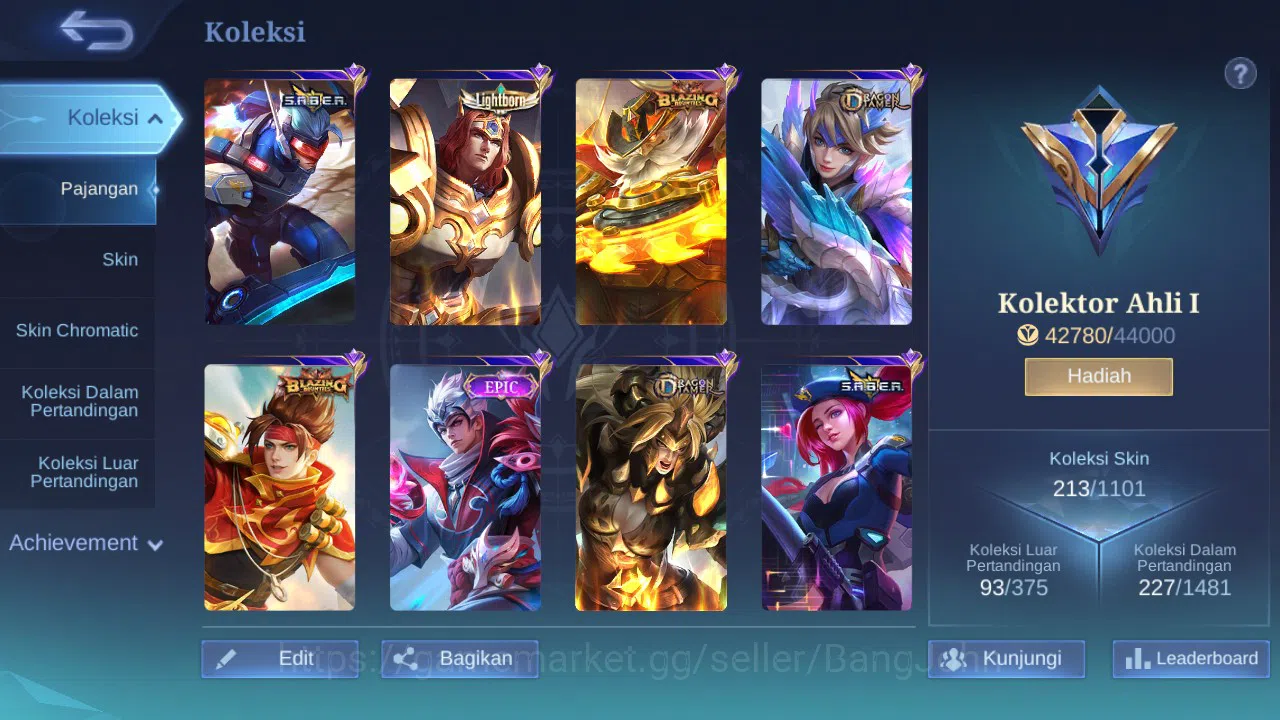 Mobile Legends: Bang Bang Accounts GLOBAL Hero 131 Skin 213 | CC Nata | Blazing Franc image 11