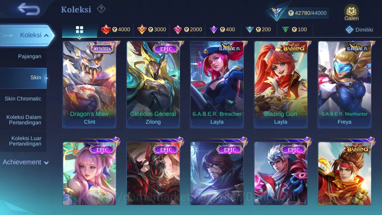 Mobile Legends: Bang Bang Accounts GLOBAL Hero 131 Skin 213 | CC Nata | Blazing Franc image 3