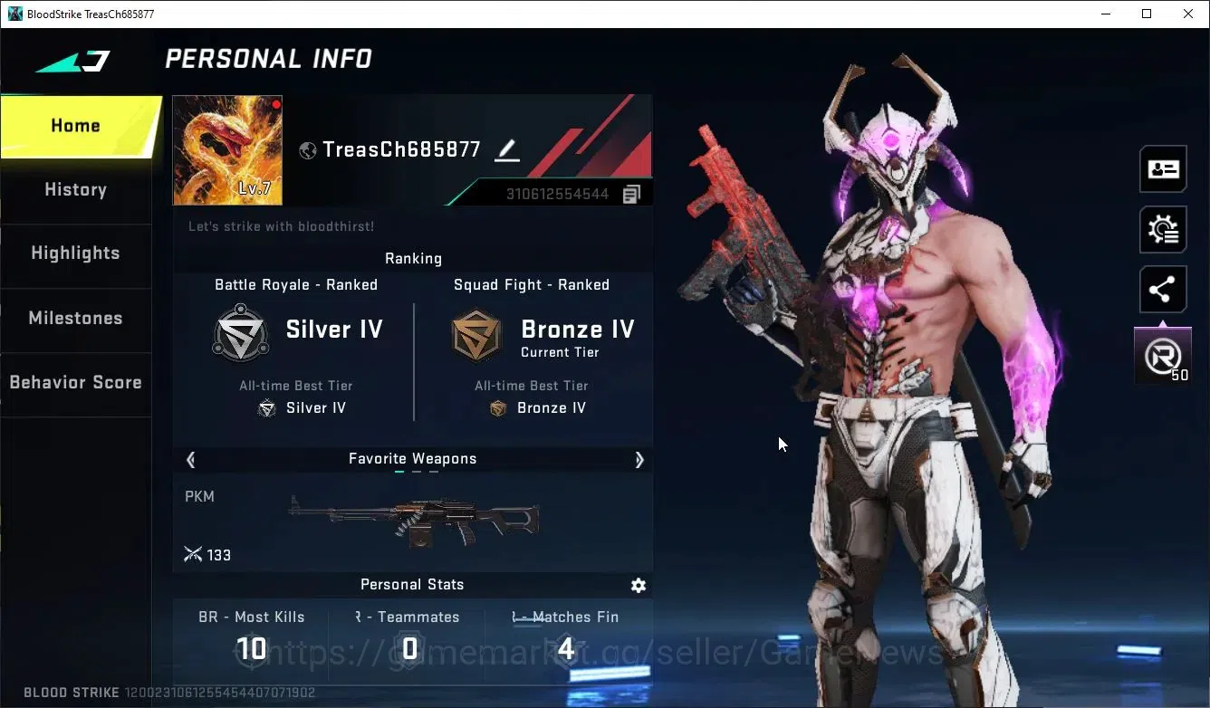 Blood Strike Accounts Others ASIA| 1 ULTRA Zero-Nullifier Striker | BR Silver IV | L7|NetEase|Check SS(BLS5375) 2