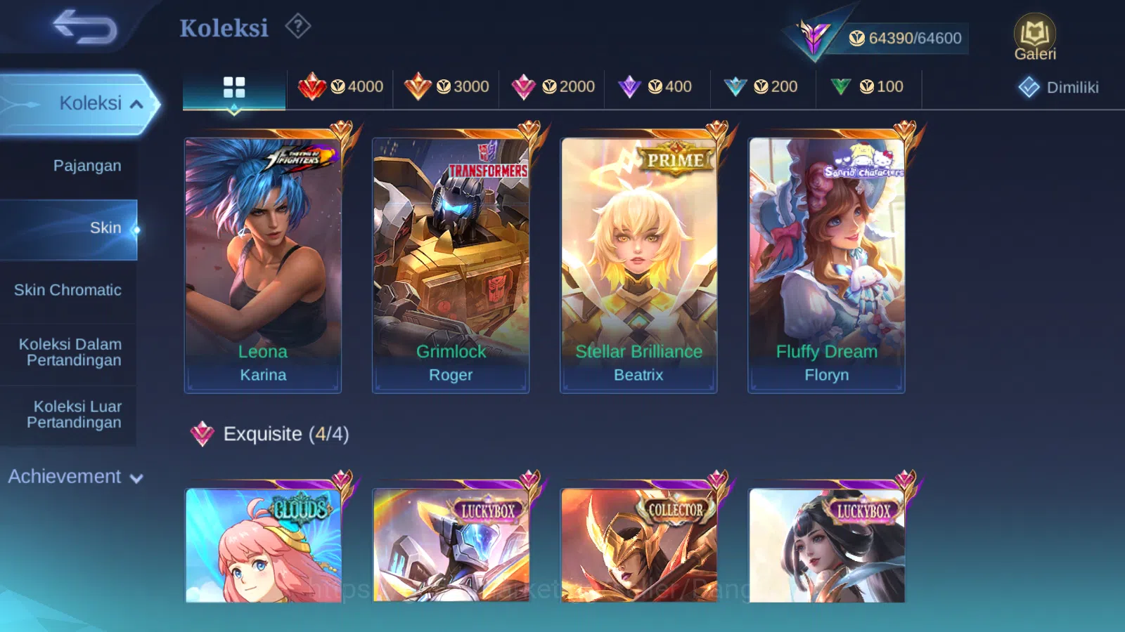 Mobile Legends: Bang Bang Accounts Others Hero 125 | Skin 235 | Legend Alucard | Prime Beatrix | Collector Pharsa | Clouds 3