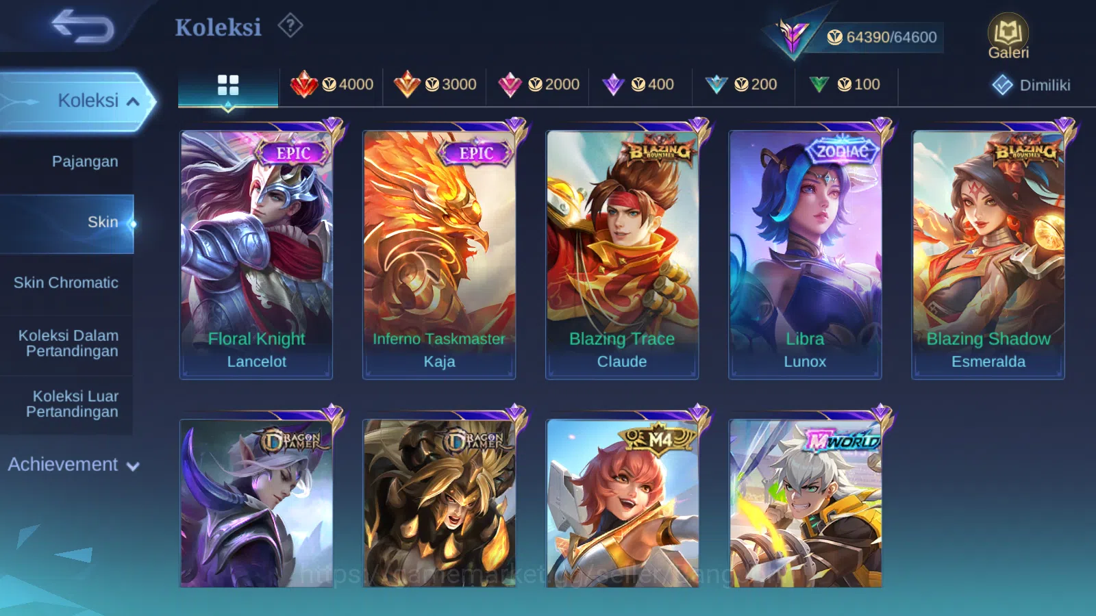 Mobile Legends: Bang Bang Accounts Others Hero 125 | Skin 235 | Legend Alucard | Prime Beatrix | Collector Pharsa | Clouds 7