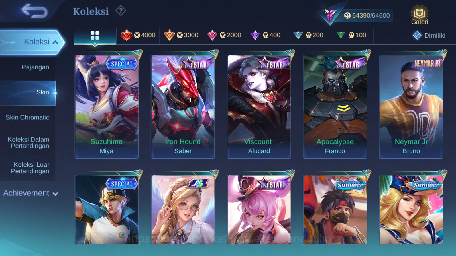Mobile Legends: Bang Bang Accounts Others Hero 125 | Skin 235 | Legend Alucard | Prime Beatrix | Collector Pharsa | Clouds 9