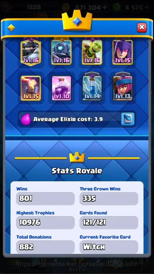 Clash Royale Accounts Mobile |KTL 15|121/121 Cards|3 Max L16 Cards|3 Her image 19