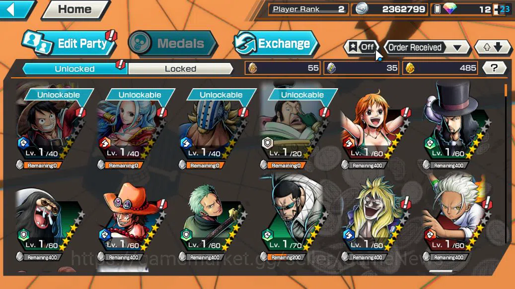 One Piece Bounty Rush Accounts Starter Global| 3 EX | The 4 Emperors Monkey D.luffy,Seraphim S-Snake,FILM Z Zephyr |GF 3