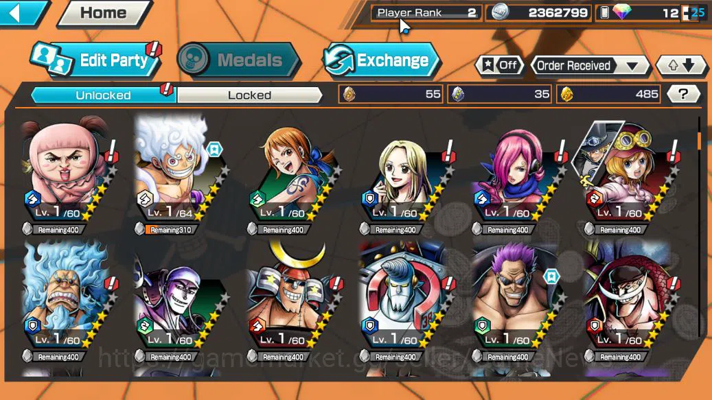 One Piece Bounty Rush Accounts Starter Global| 3 EX | The 4 Emperors Monkey D.luffy,Seraphim S-Snake,FILM Z Zephyr |GF 4