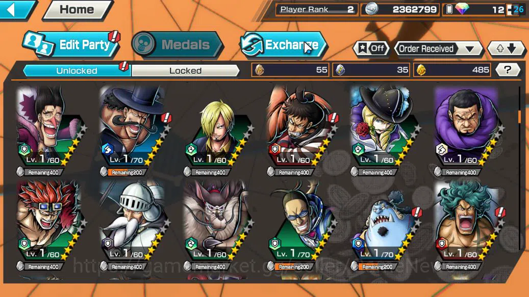 One Piece Bounty Rush Accounts Starter Global| 3 EX | The 4 Emperors Monkey D.luffy,Seraphim S-Snake,FILM Z Zephyr |GF 5