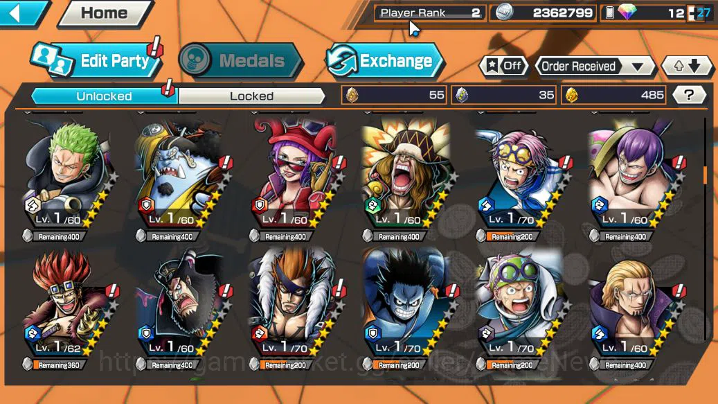 One Piece Bounty Rush Accounts Starter Global| 3 EX | The 4 Emperors Monkey D.luffy,Seraphim S-Snake,FILM Z Zephyr |GF 6
