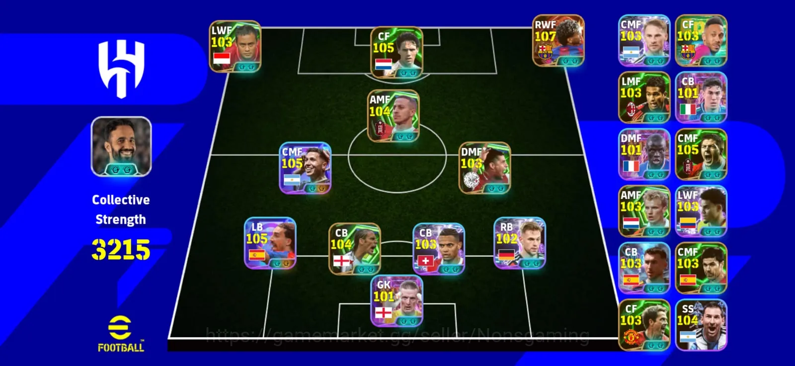 eFootball Accounts High-End Koin 2000 ios Yamal bigitime x Enzo Fernandez x Van Basten x cucurela x 3 manager booster 1