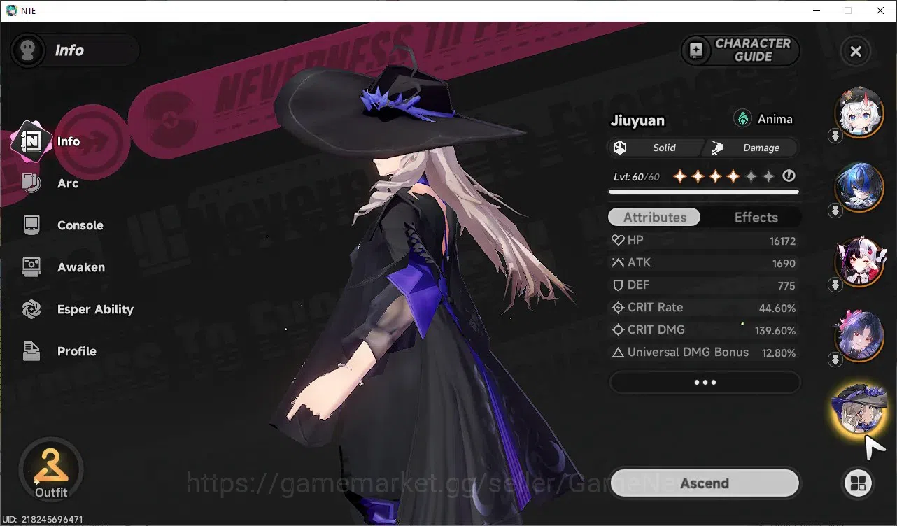 Neverness to Everness Accounts GLOBAL SEA|HL 43|TL 28|8 SSR (HotoriA3+Skin,Lacrim image 11
