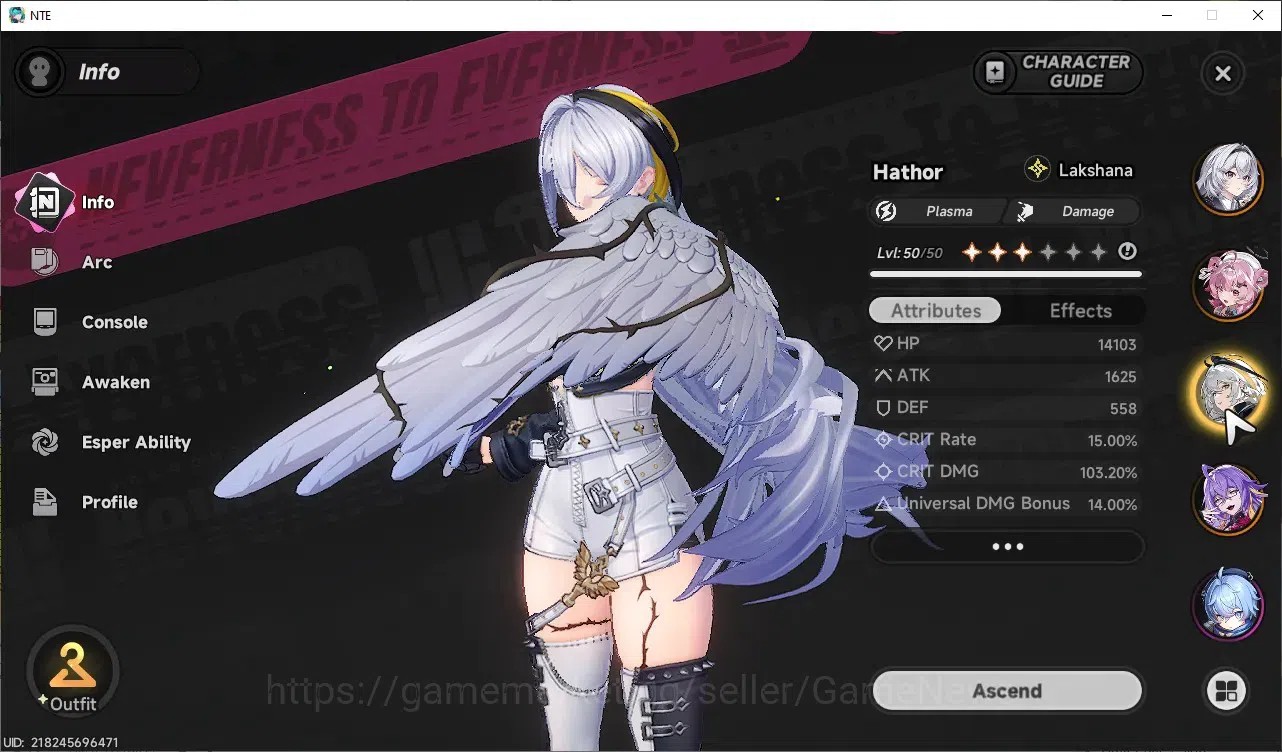 Neverness to Everness Accounts GLOBAL SEA|HL 43|TL 28|8 SSR (HotoriA3+Skin,Lacrim image 13