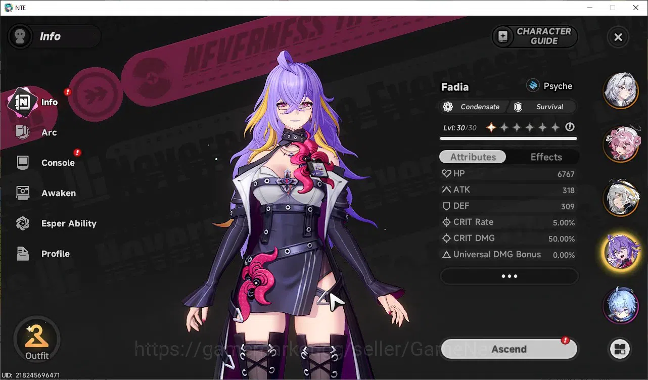 Neverness to Everness Accounts GLOBAL SEA|HL 43|TL 28|8 SSR (HotoriA3+Skin,Lacrim image 14