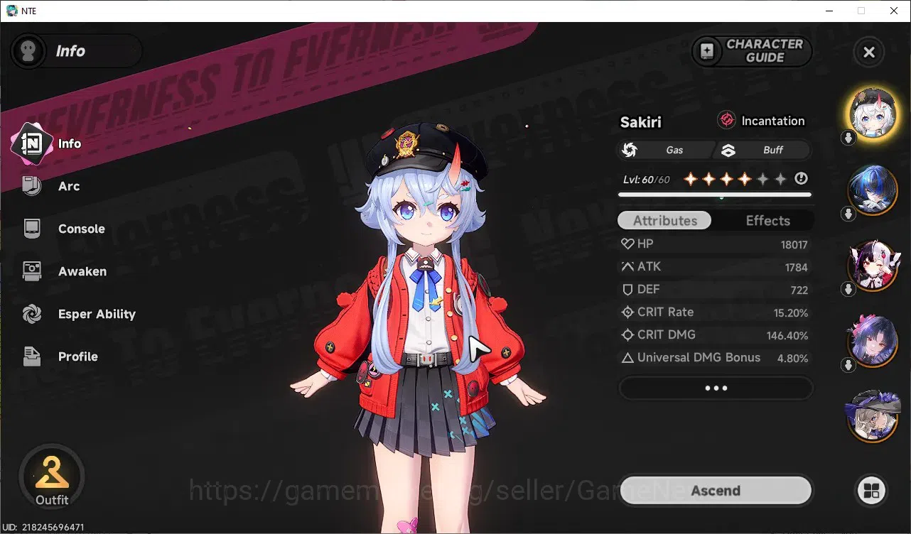 Neverness to Everness Accounts GLOBAL SEA|HL 43|TL 28|8 SSR (HotoriA3+Skin,Lacrim image 9