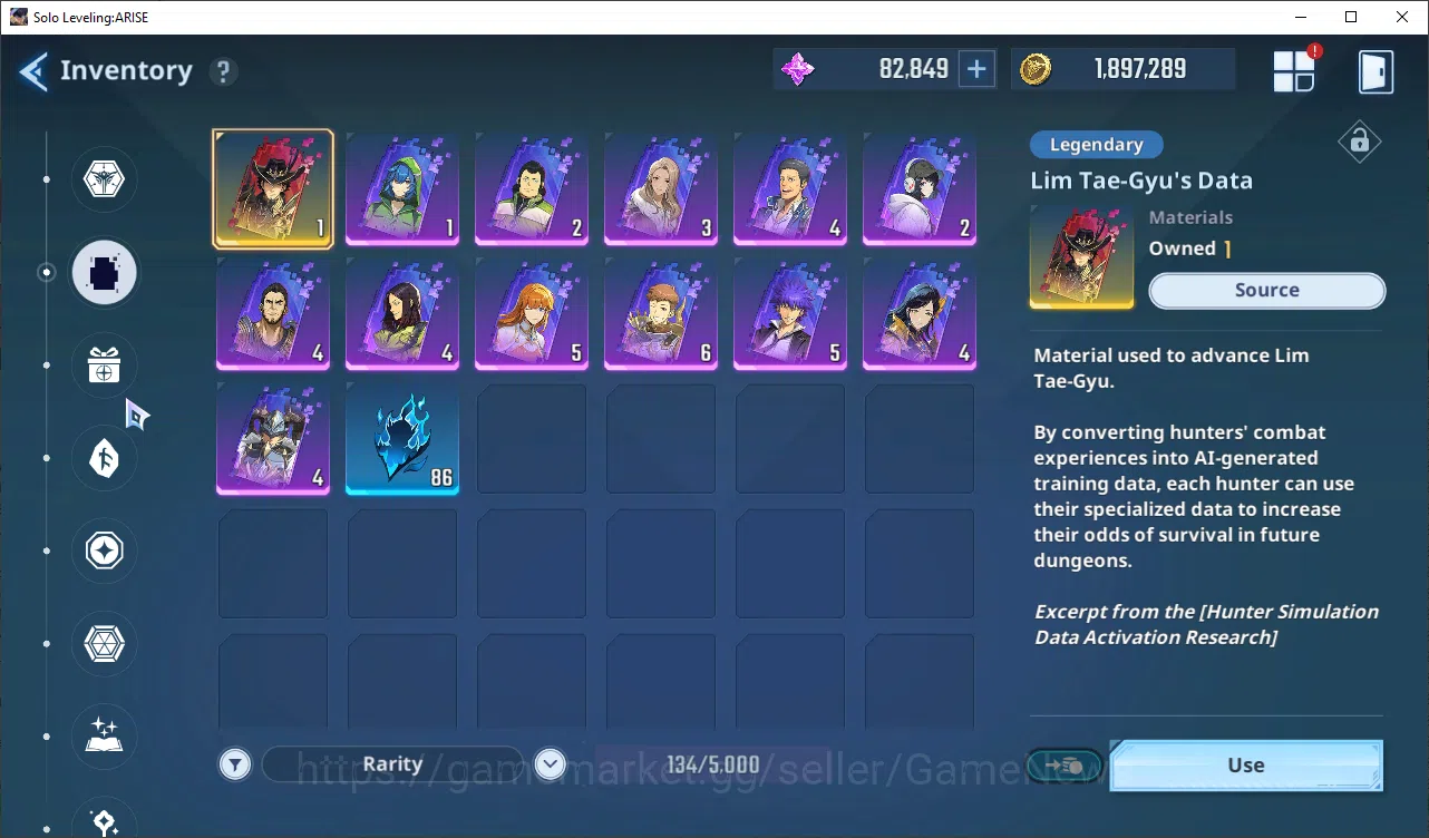 Solo Leveling: ARISE Accounts Total Powe 663K|17 SSR + 82K Essense|GotoA5+SignA1, MireiA5+SignA5, GunheeA5+Sign 16