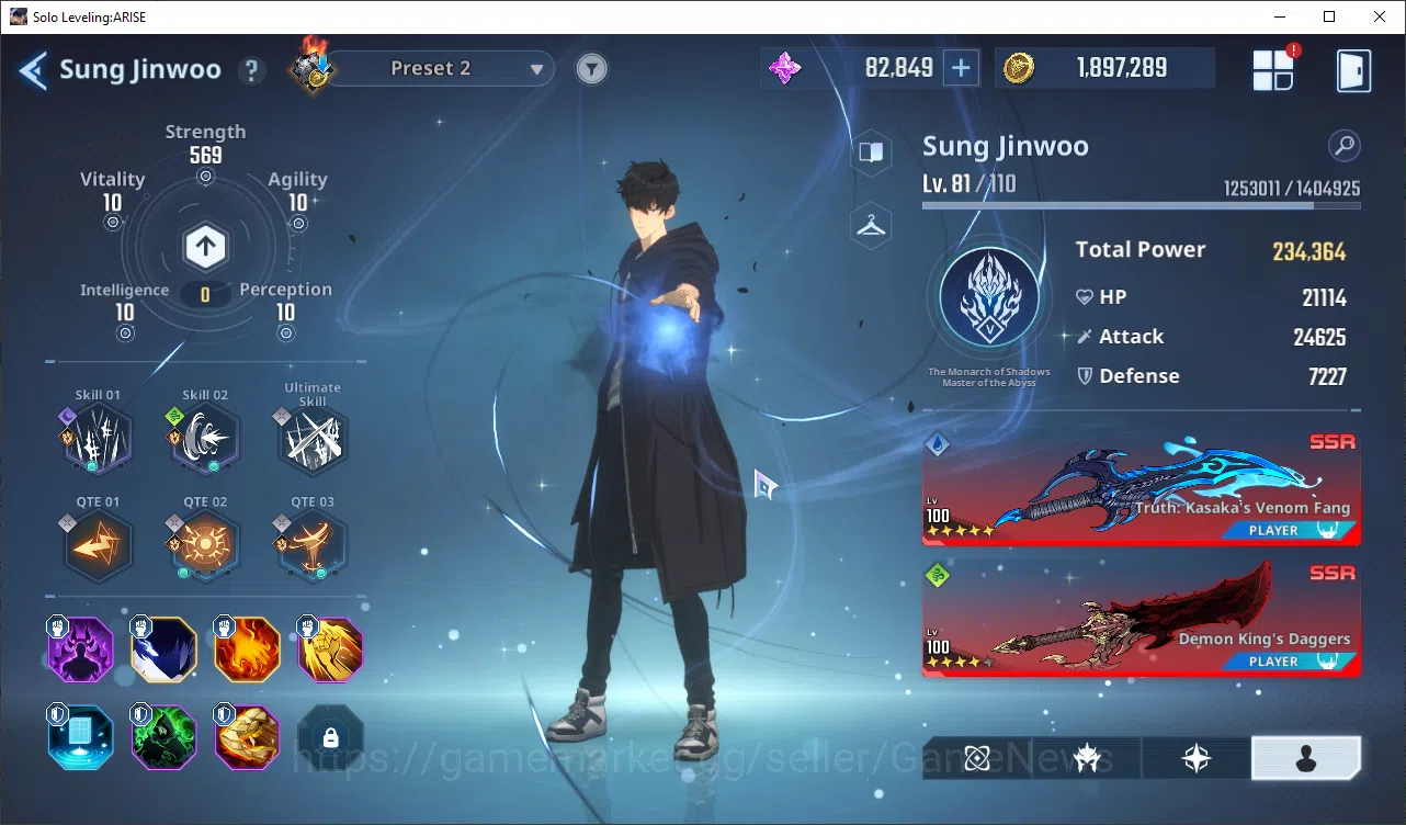 Solo Leveling: ARISE Accounts Total Powe 663K|17 SSR + 82K Essense|GotoA5+SignA1, MireiA5+SignA5, GunheeA5+Sign 2