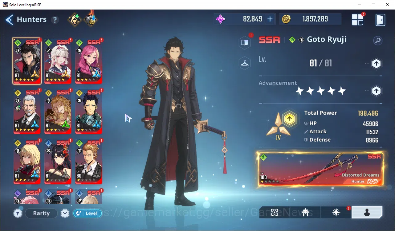Solo Leveling: ARISE Accounts Total Powe 663K|17 SSR + 82K Essense|GotoA5+SignA1, MireiA5+SignA5, GunheeA5+Sign 3