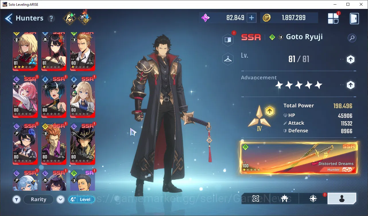 Solo Leveling: ARISE Accounts Total Powe 663K|17 SSR + 82K Essense|GotoA5+SignA1, MireiA5+SignA5, GunheeA5+Sign 4