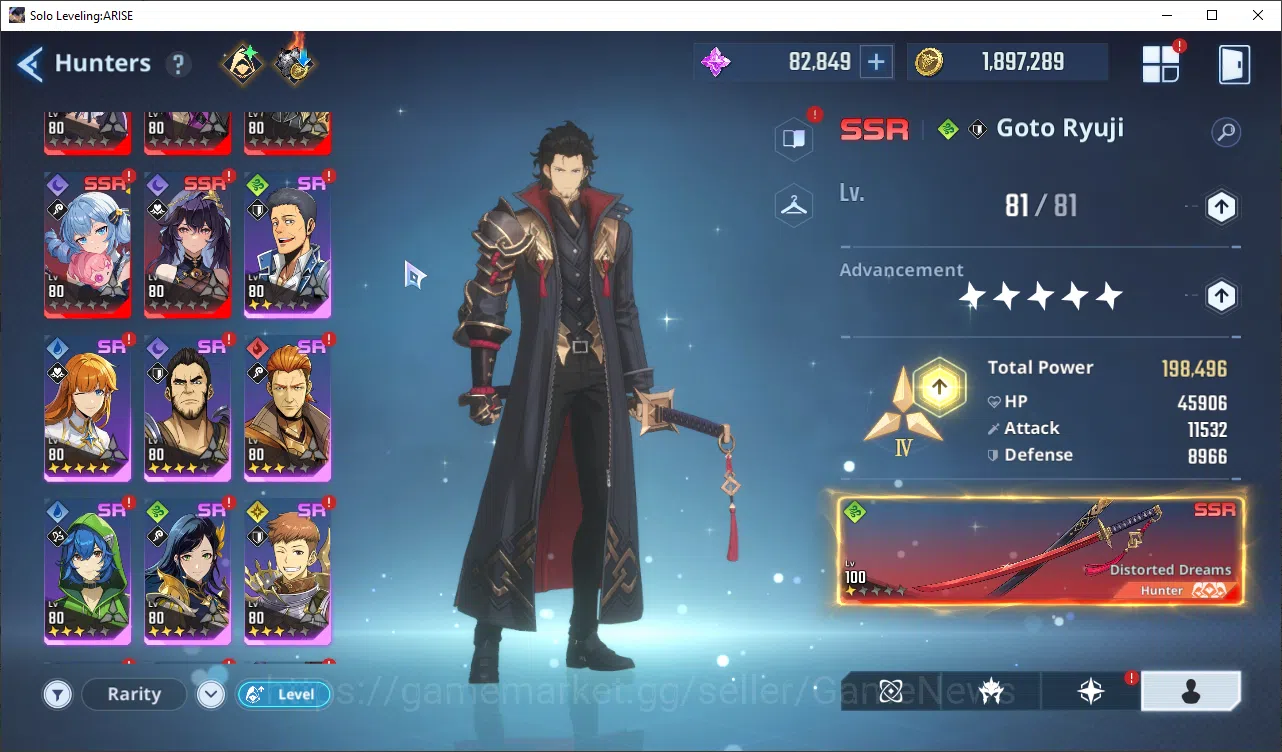 Solo Leveling: ARISE Accounts Total Powe 663K|17 SSR + 82K Essense|GotoA5+SignA1, MireiA5+SignA5, GunheeA5+Sign 5