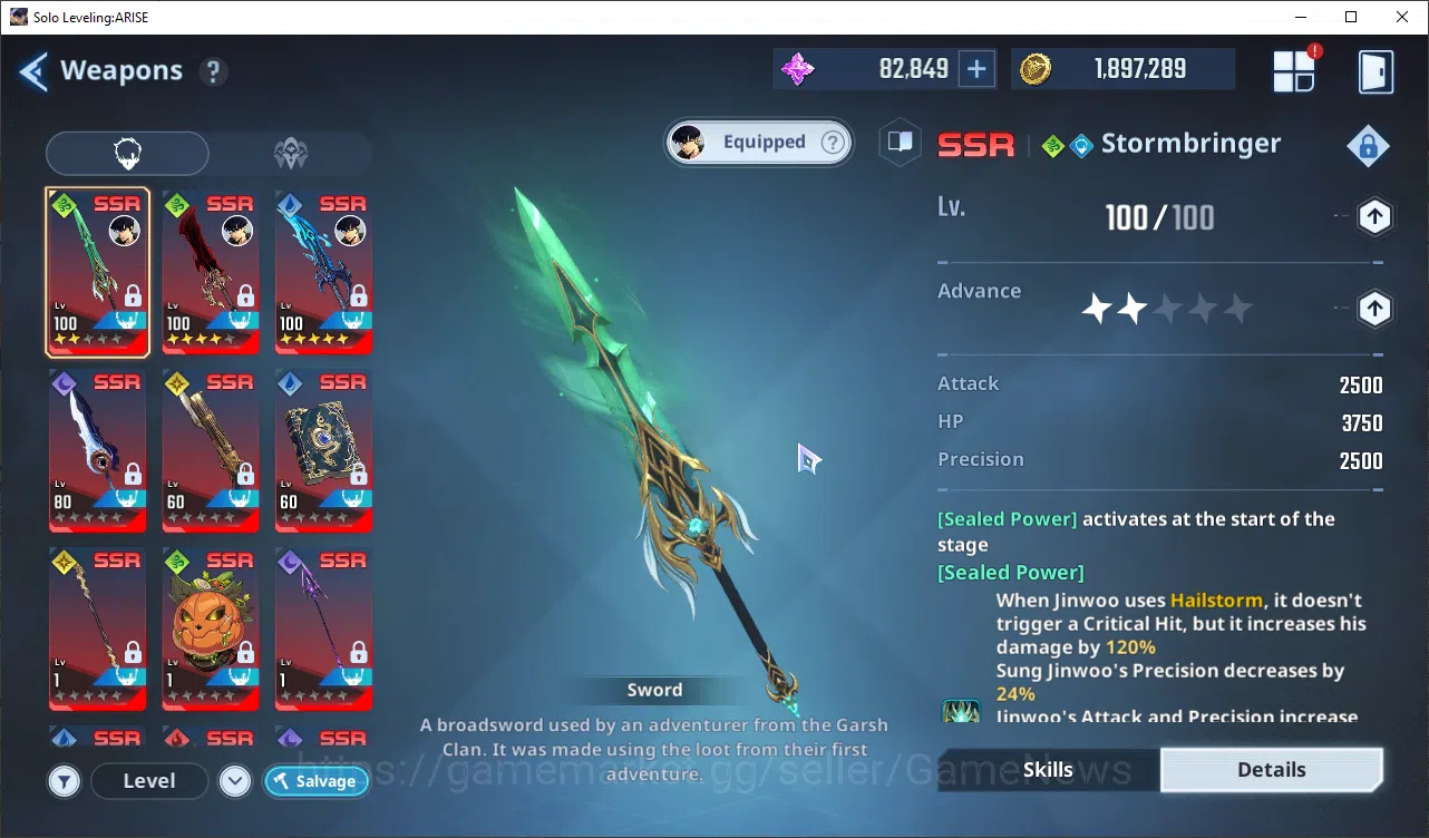 Solo Leveling: ARISE Accounts Total Powe 663K|17 SSR + 82K Essense|GotoA5+SignA1, MireiA5+SignA5, GunheeA5+Sign 7