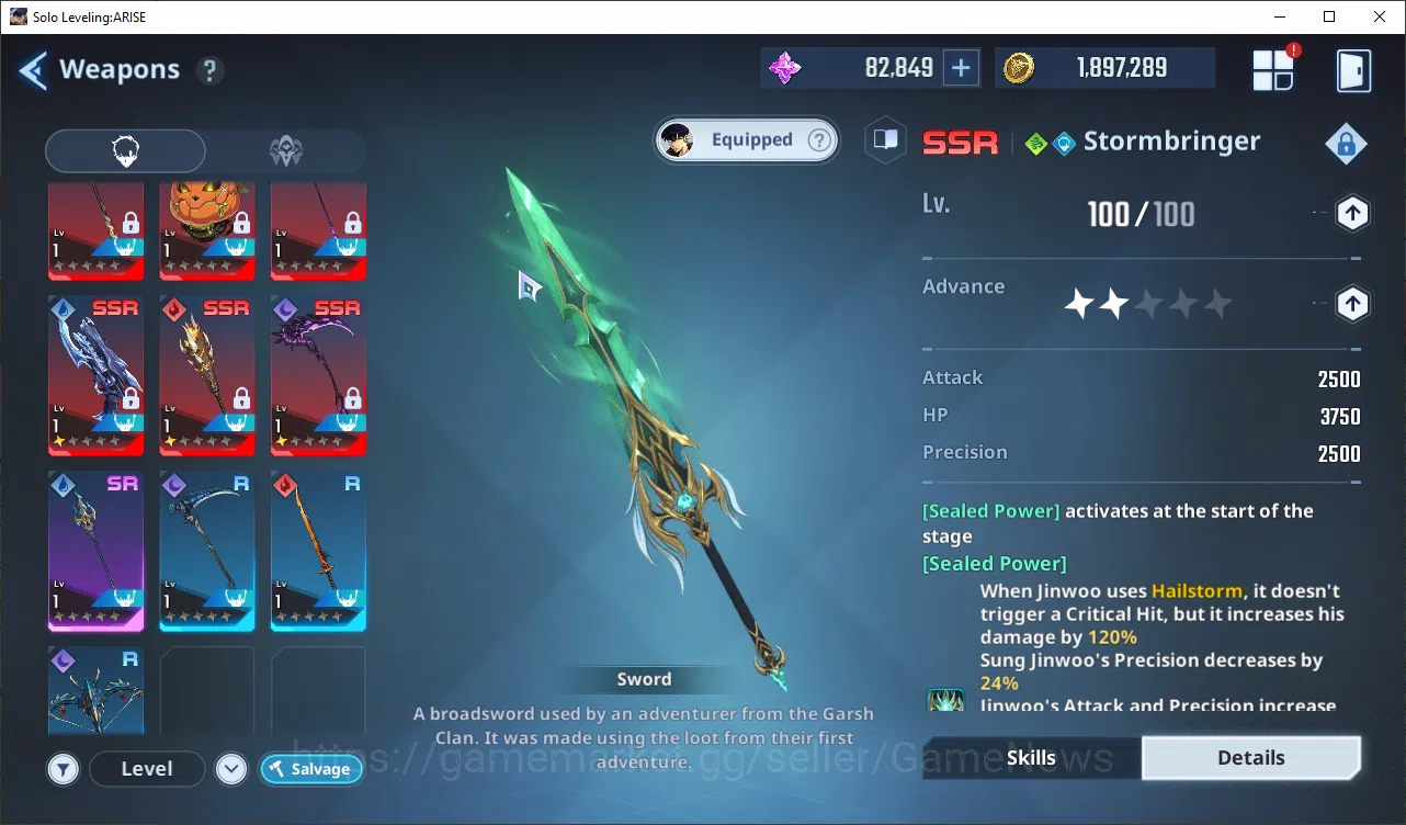 Solo Leveling: ARISE Accounts Total Powe 663K|17 SSR + 82K Essense|GotoA5+SignA1, MireiA5+SignA5, GunheeA5+Sign 8