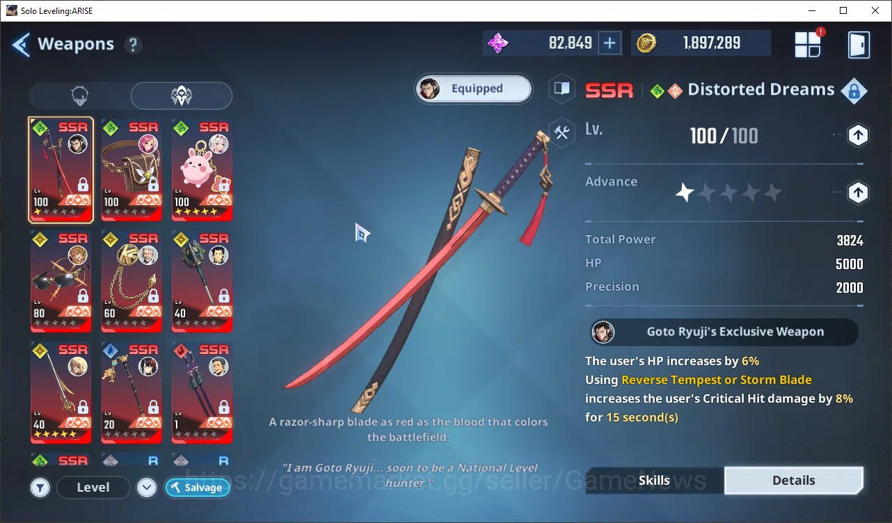 Solo Leveling: ARISE Accounts Total Powe 663K|17 SSR + 82K Essense|GotoA5+SignA1, MireiA5+SignA5, GunheeA5+Sign 9