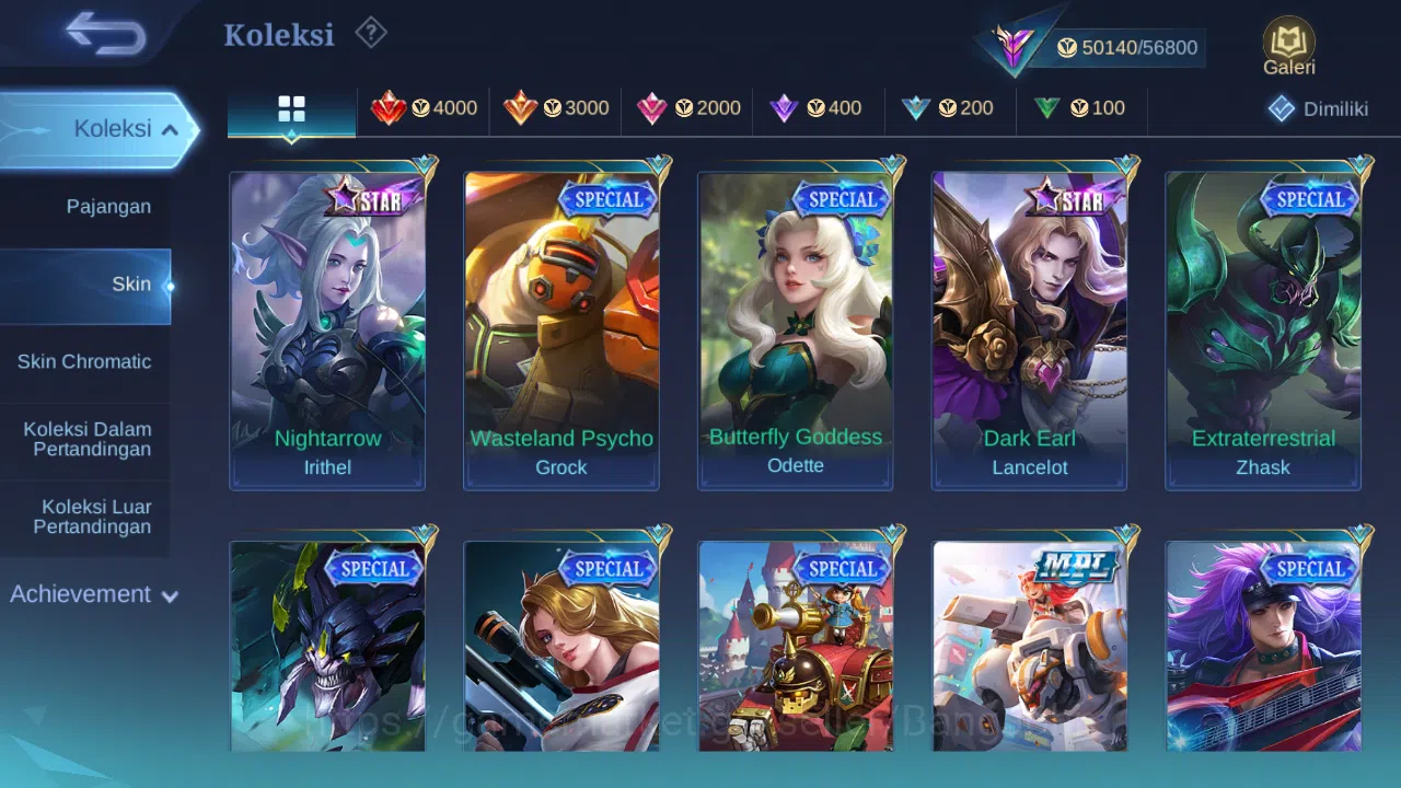 Mobile Legends: Bang Bang Accounts Others Hero 131 Skin 250 | KOF karina | CC Natalia | Dtamer Valir | Seiya Badang | Epic 10