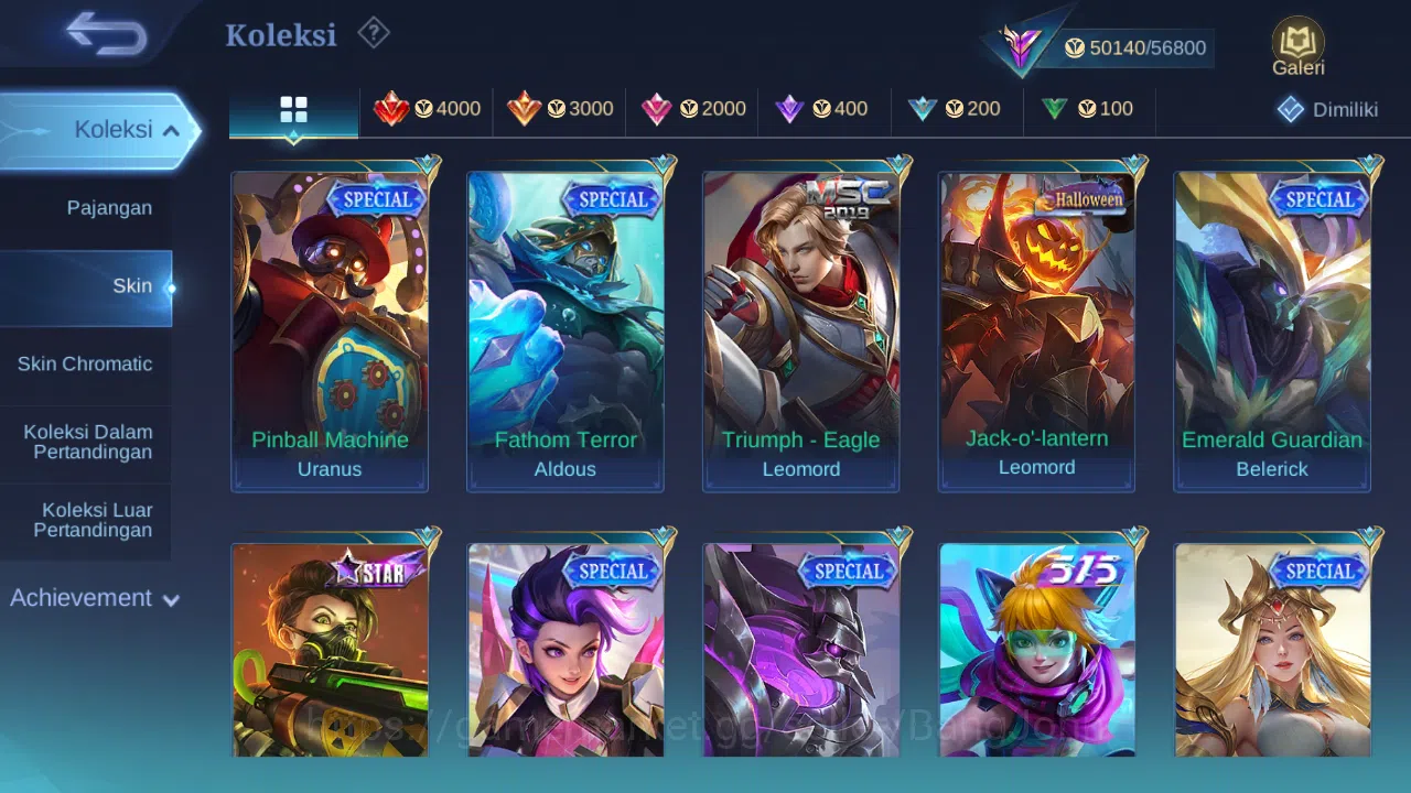 Mobile Legends: Bang Bang Accounts Others Hero 131 Skin 250 | KOF karina | CC Natalia | Dtamer Valir | Seiya Badang | Epic 11