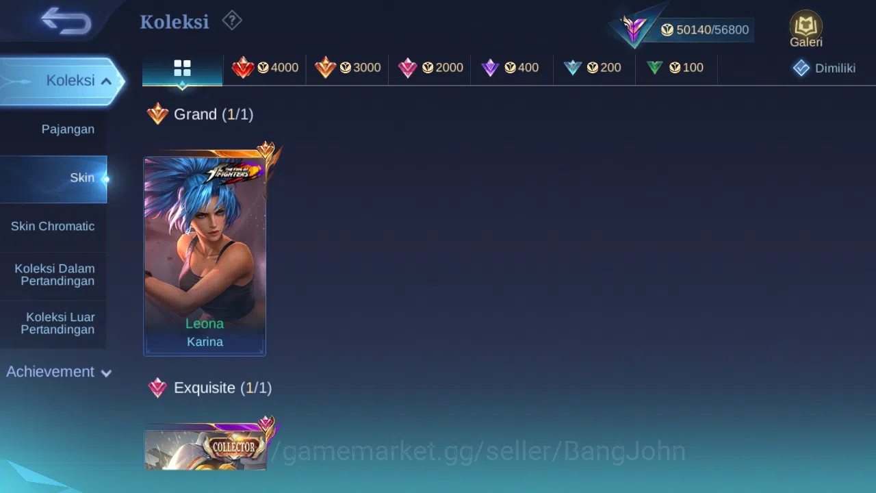 Mobile Legends: Bang Bang Accounts Others Hero 131 Skin 250 | KOF karina | CC Natalia | Dtamer Valir | Seiya Badang | Epic 2